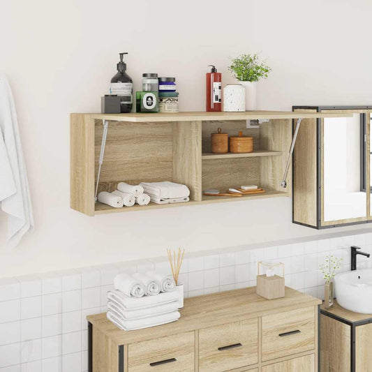 Bathroom Wall Cabinet Sonoma Oak 100x25x40 cm Engineered Wood