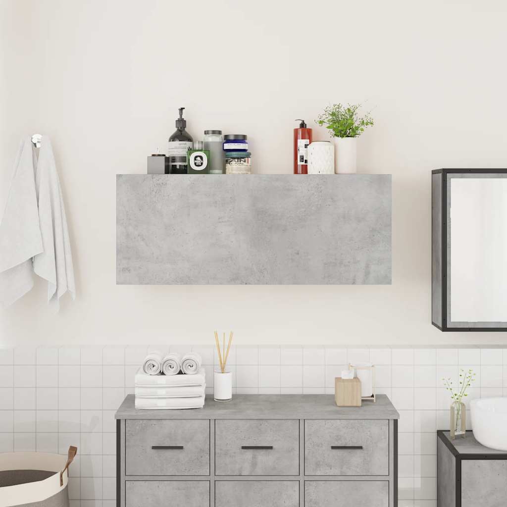 Bathroom Wall Cabinet Concrete Grey 100x25x40cm Engineered Wood