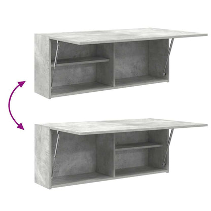 Bathroom Wall Cabinet Concrete Grey 100x25x40cm Engineered Wood