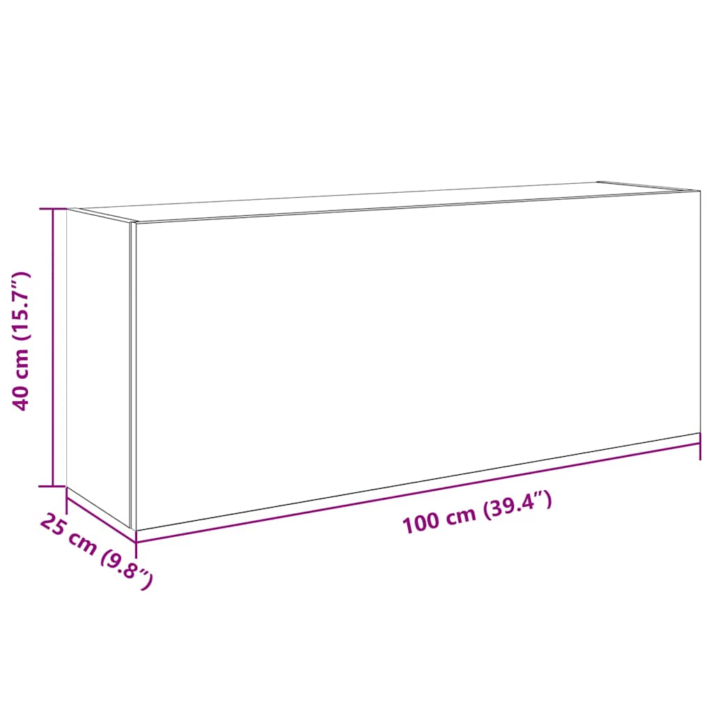Bathroom Wall Cabinet Concrete Grey 100x25x40cm Engineered Wood