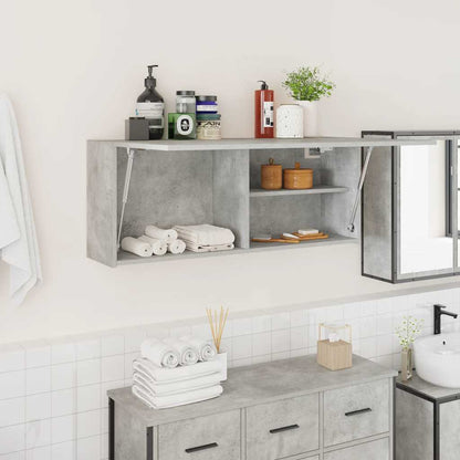 Bathroom Wall Cabinet Concrete Grey 100x25x40cm Engineered Wood