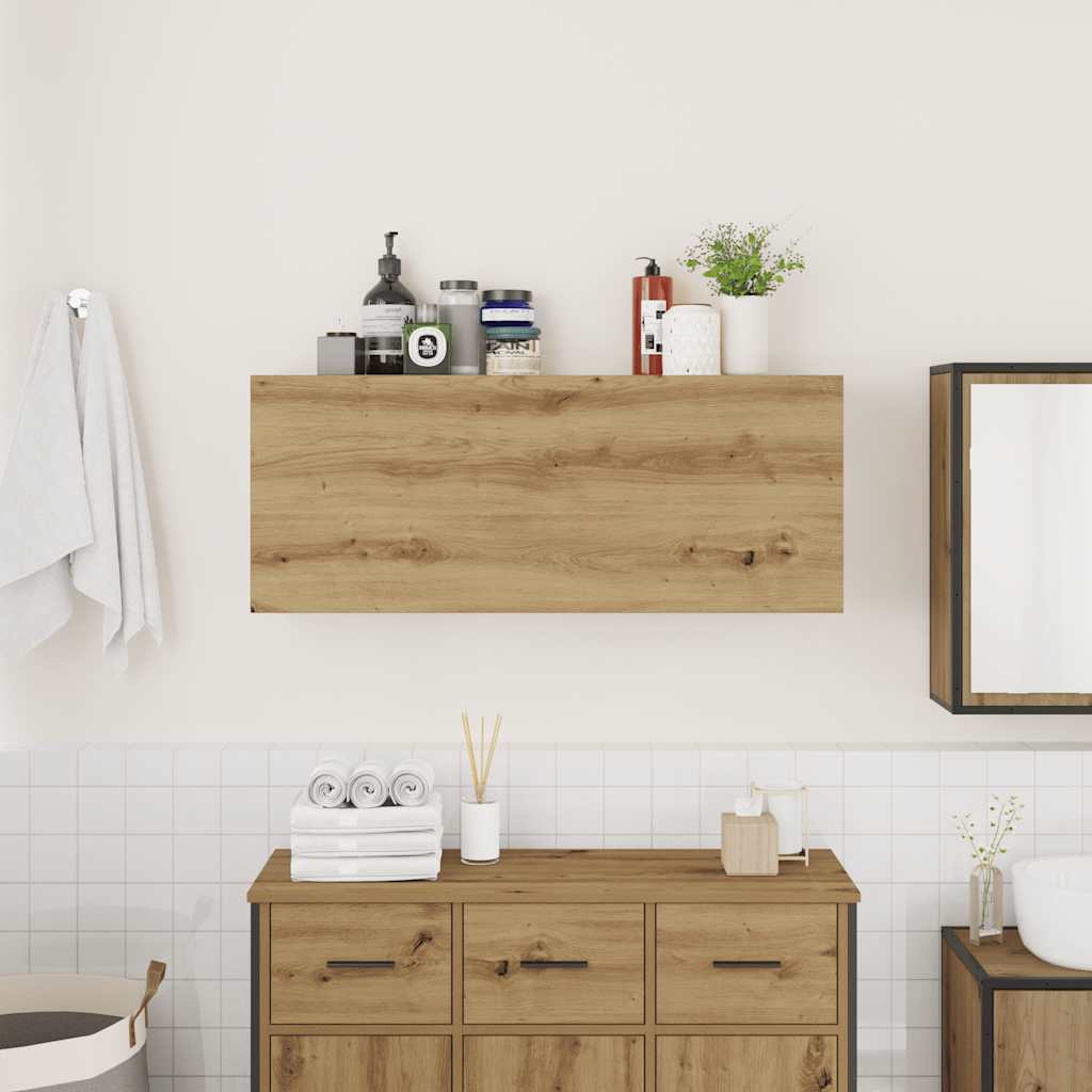 Bathroom Wall Cabinet Artisan Oak 100x25x40 cm Engineered Wood