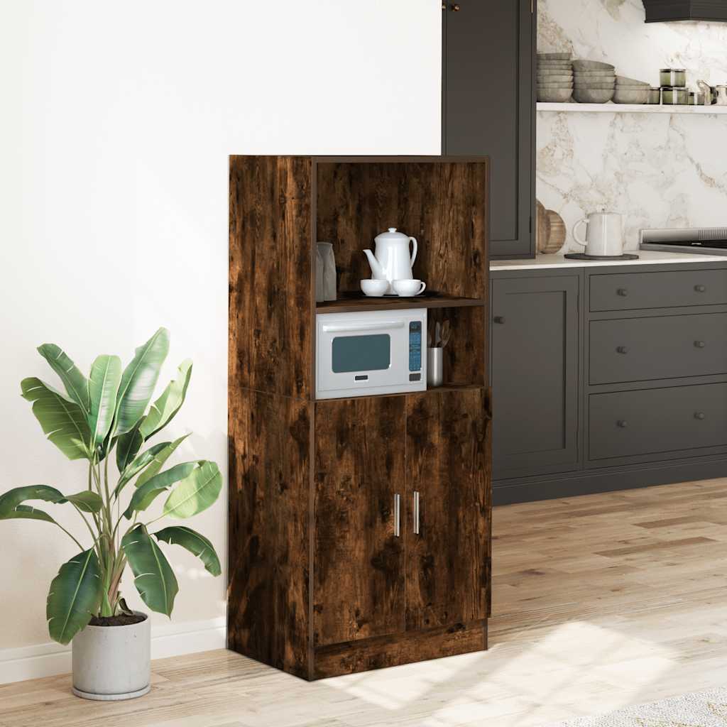 Kitchen Cabinet Smoked Oak 57x41,5x131,5 cm Engineered Wood