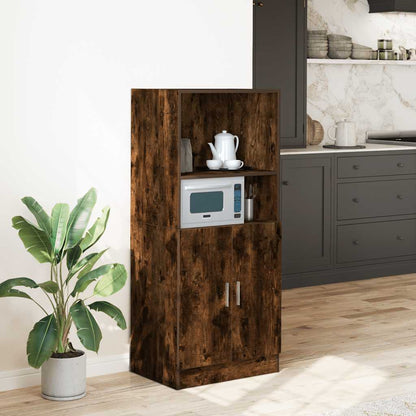 Kitchen Cabinet Smoked Oak 57x41,5x131,5 cm Engineered Wood