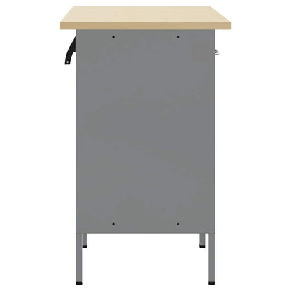 Work Cabinet with Drawer 2 pcs Black and Grey 100 x 55 x 85 cm