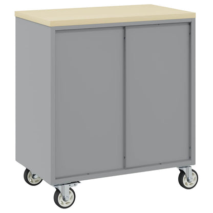 Work Cabinet with Drawer 2 pcs Black and Grey 100 x 55 x 85 cm