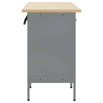 Work Cabinet with Drawer 3 pcs Black and Grey 150 x 55 x 85 cm
