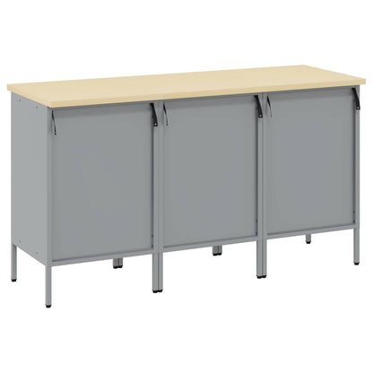Work Cabinet with Drawer 3 pcs Red and Grey 150 x 55 x 85 cm