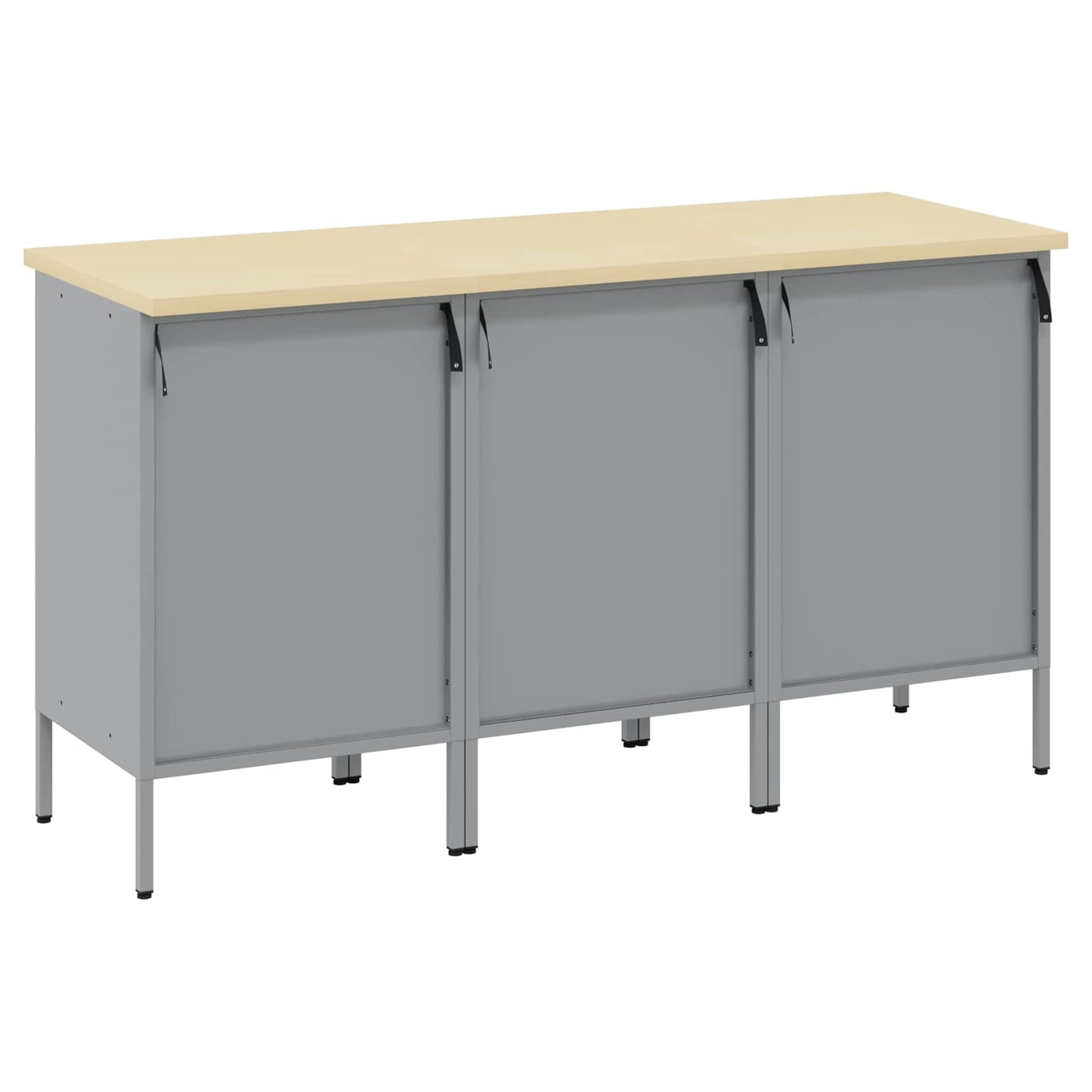 Work Cabinet with Drawer 3 pcs Black and Grey 150 x 55 x 85 cm