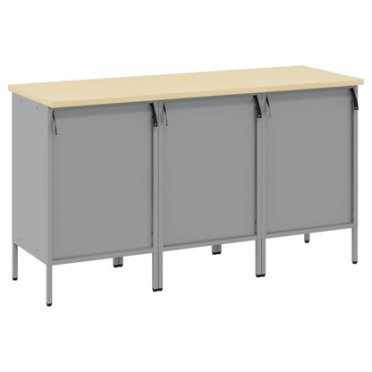 Work Cabinet with Drawer 3 pcs Red and Grey 150 x 55 x 85 cm