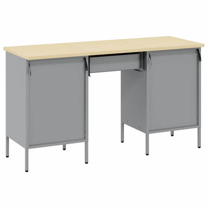 Work Cabinet 3 pcs Red and Grey Engineered Wood and Steel