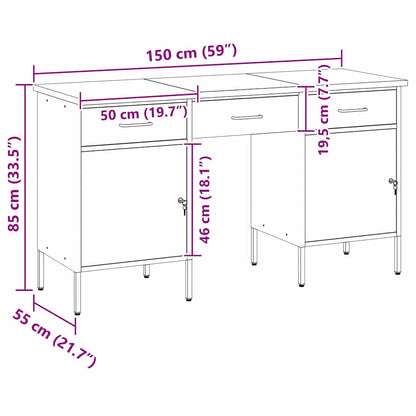Work Cabinet 3 pcs Red and Grey Engineered Wood and Steel