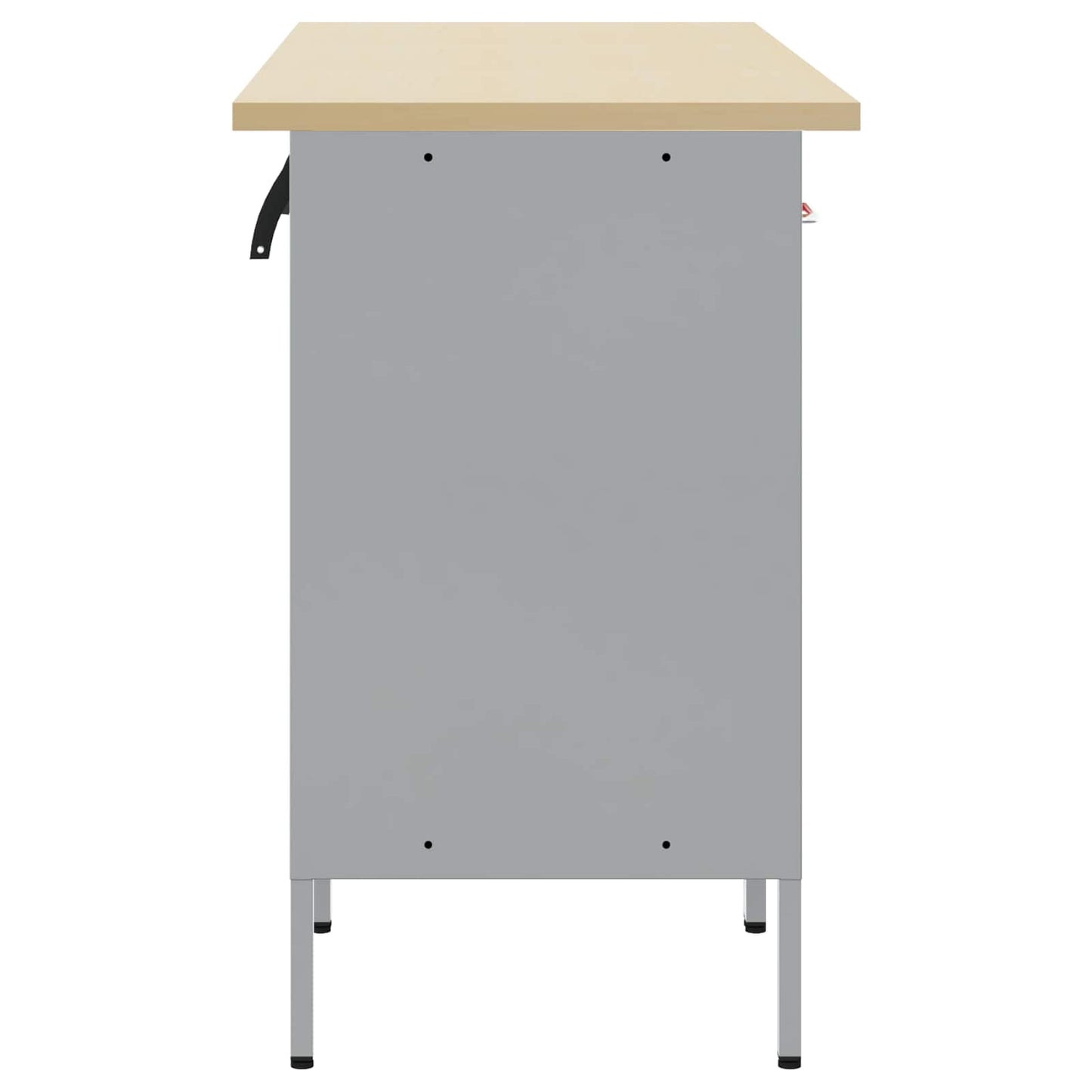 Work Cabinet with Drawer 3 pcs Black Engineered Wood and Steel