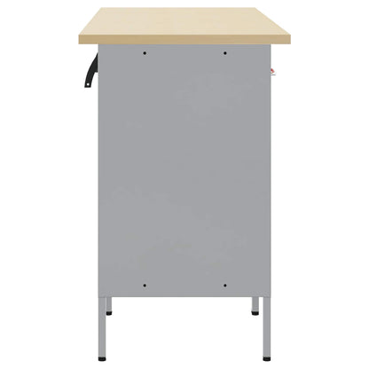 Work Cabinet with Drawer 3 pcs Black Engineered Wood and Steel