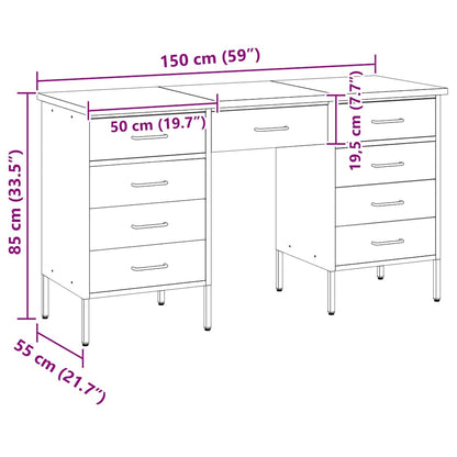 Work Cabinet with Drawer 3 pcs Red 150 x 55 x 85 cm