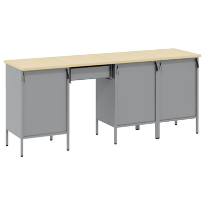 Work Cabinet with Drawer 4 pcs Red Engineered Wood and Steel