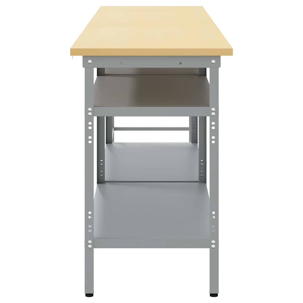 Work Bench Set 3 pcs Beige and Grey Powder-Coated Steel