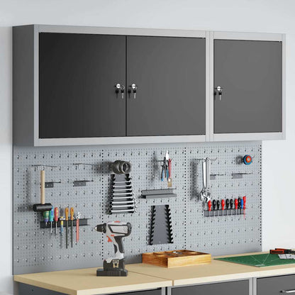 Tool Cabinet Set with Shelf 5 pcs Black Powder-Coated Steel