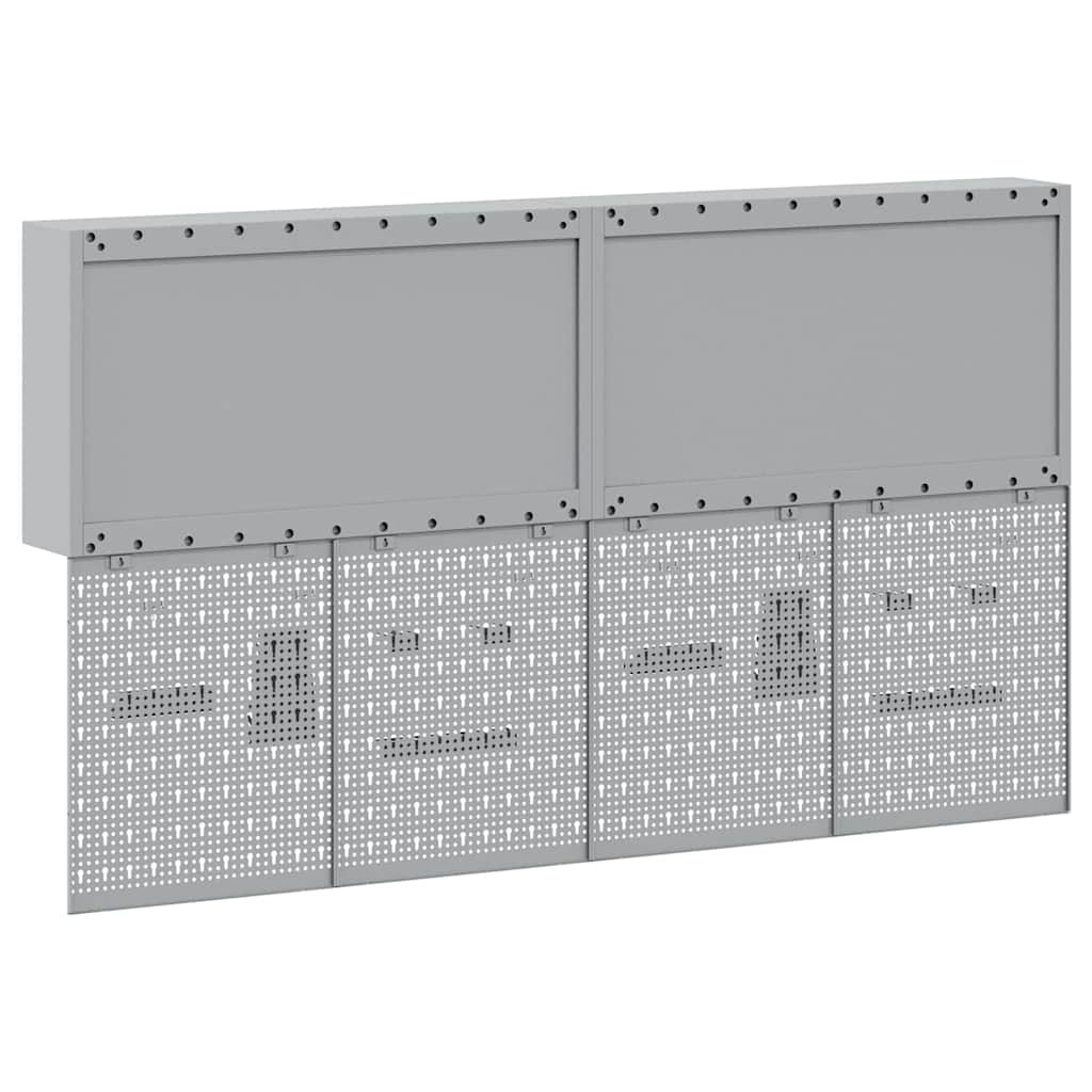 Tool Cabinet Set with Shelf 6 pcs Red Powder-Coated Steel