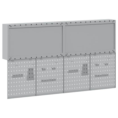 Tool Cabinet Set with Shelf 6 pcs Red Powder-Coated Steel