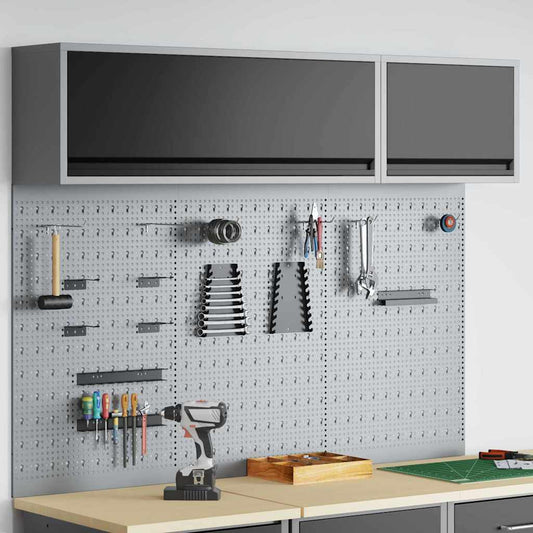 Tool Cabinet Set with Shelf 5 pcs Black Powder-Coated Steel