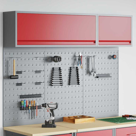 Tool Cabinet Set with Shelf 5 pcs Red Powder-Coated Steel