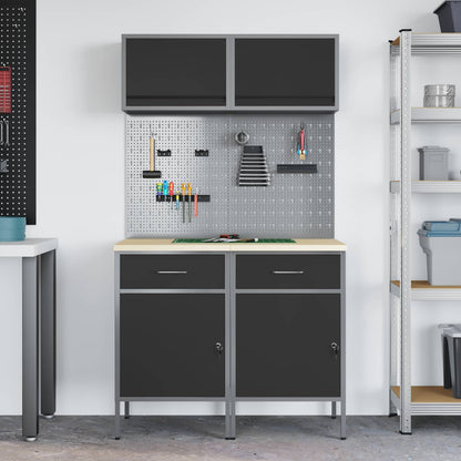 Work Cabinet Set with Drawer with Shelf with Storage 8 pcs Grey