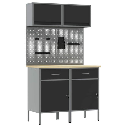 Work Cabinet Set with Drawer with Shelf with Storage 8 pcs Grey