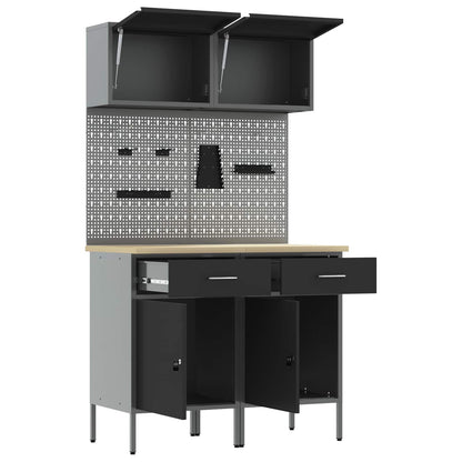 Work Cabinet Set with Drawer with Shelf with Storage 8 pcs Grey