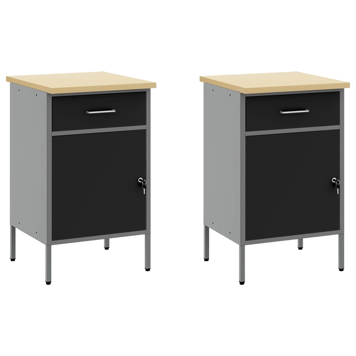 Work Cabinet Set with Drawer with Shelf with Storage 8 pcs Grey