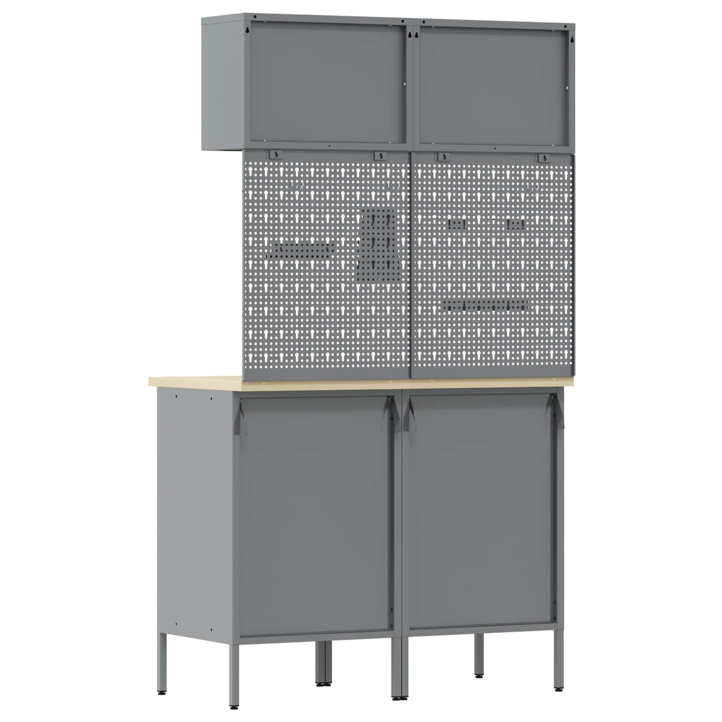 Work Cabinet Set with Drawer with Shelf with Storage 8 pcs Grey