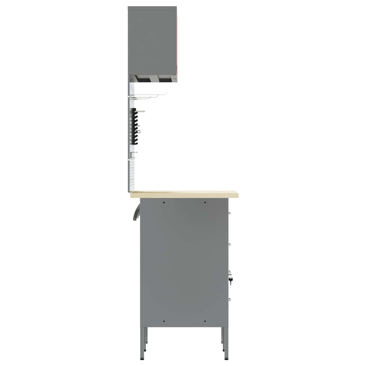 Work Cabinet Set with Drawer with Shelf with Storage 5 pcs Red