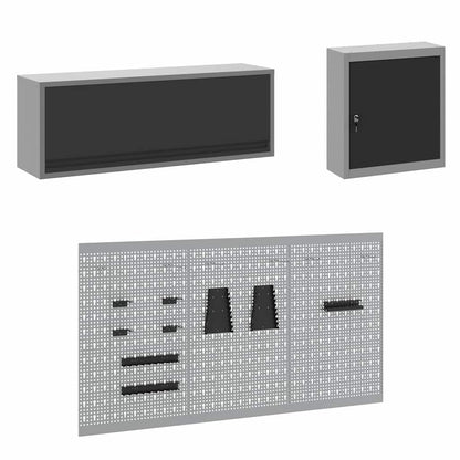 Work Cabinet Set with Drawer with Storage Manual 8 pcs Black