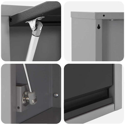 Work Cabinet Set 8 pcs Black Steel and Engineered Wood