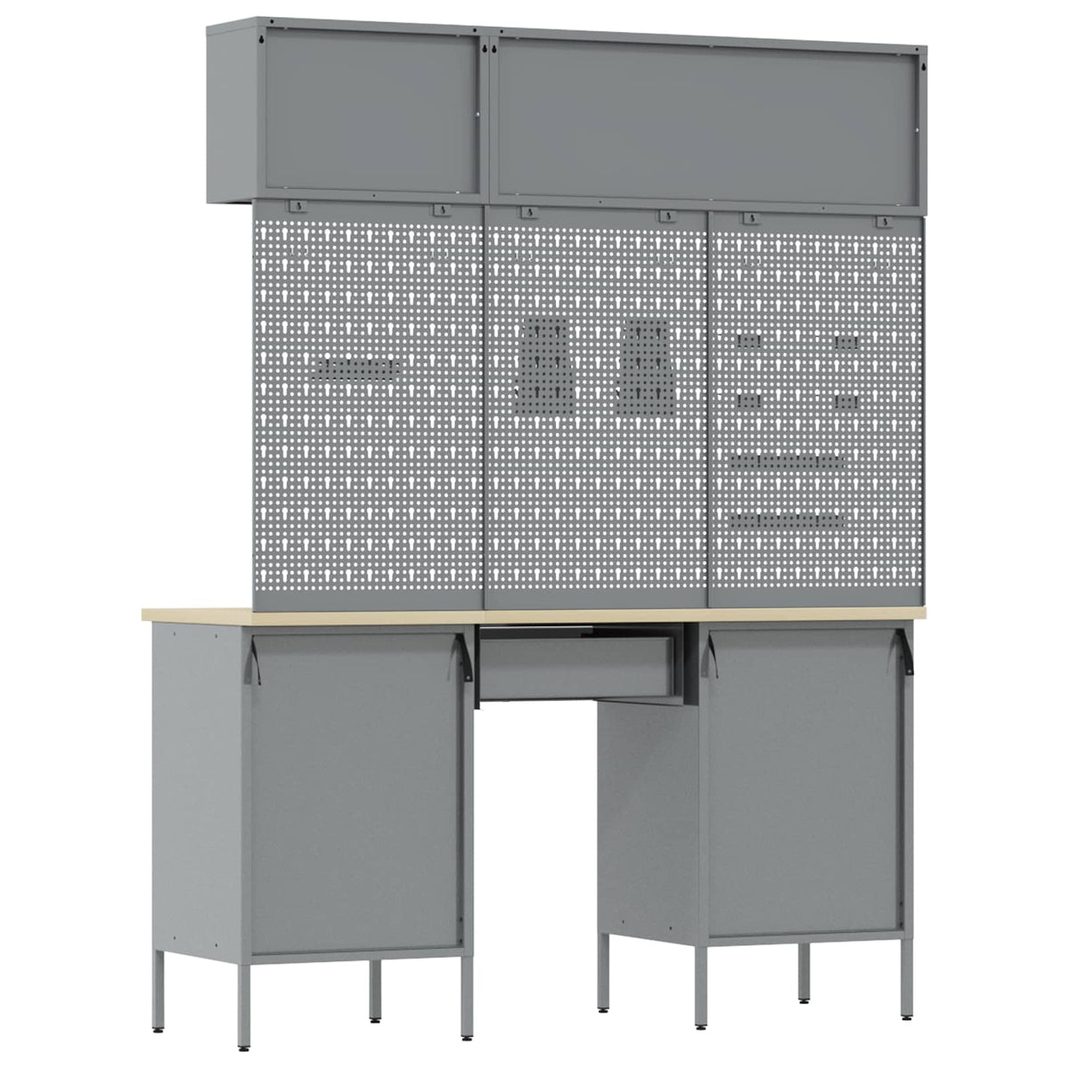 Work Cabinet Set with Drawer with Storage Manual 8 pcs Black