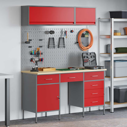 Work Cabinet Set with Drawer with Storage Manual 8 pcs Red