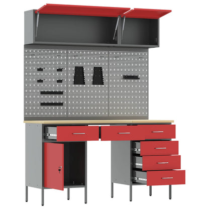 Work Cabinet Set with Drawer with Storage Manual 8 pcs Red