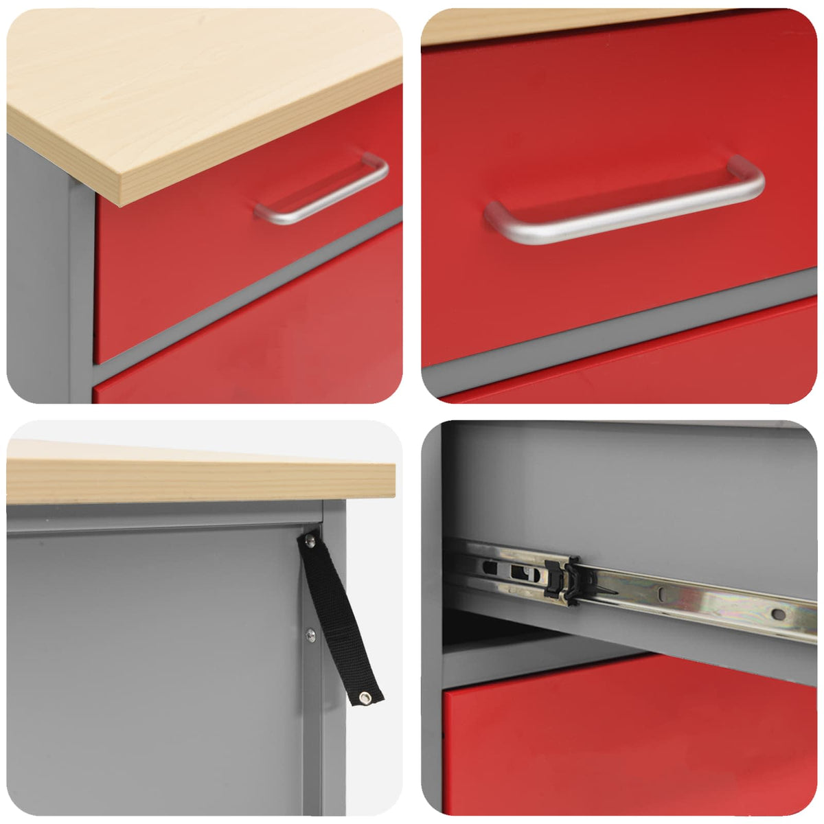 Work Cabinet Set with Drawer with Storage Manual 10 pcs Red
