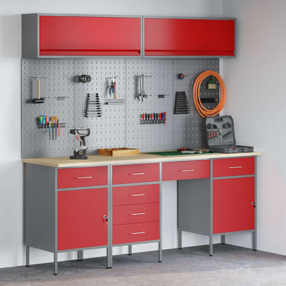 Work Cabinet Set with Drawer with Storage Manual 10 pcs Red