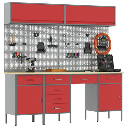 Work Cabinet Set with Drawer with Storage Manual 10 pcs Red