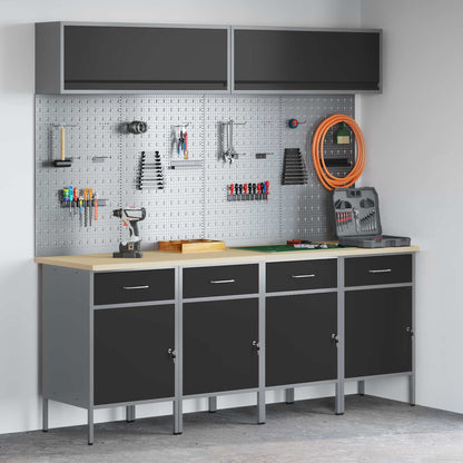 Work Cabinet Set with Drawer with Storage Manual 10 pcs Black