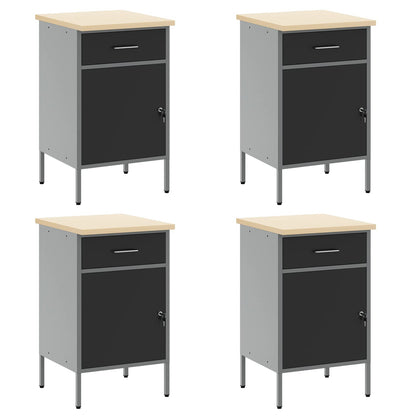Work Cabinet Set with Drawer with Storage Manual 10 pcs Black