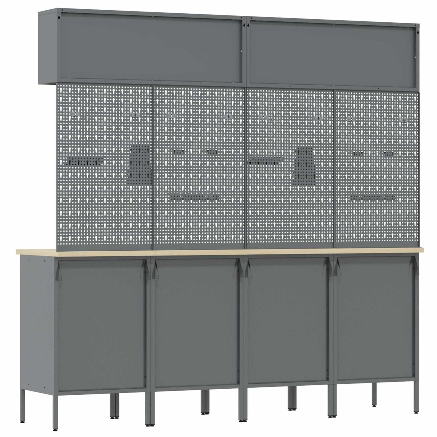 Work Cabinet Set with Drawer with Storage Manual 10 pcs Black