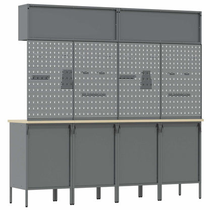 Work Cabinet Set with Drawer with Storage Manual 10 pcs Black