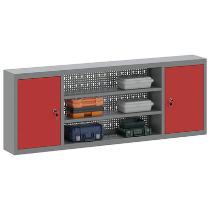 Work Cabinet Set with Storage Manual 10 pcs Red