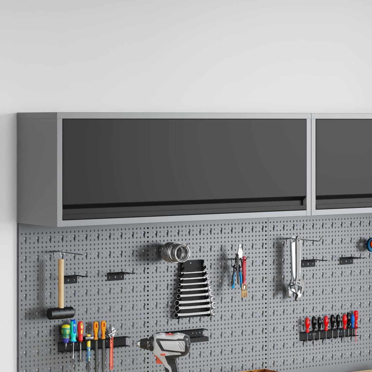 Work Cabinet Set with Drawer with Storage Manual 10 pcs Black