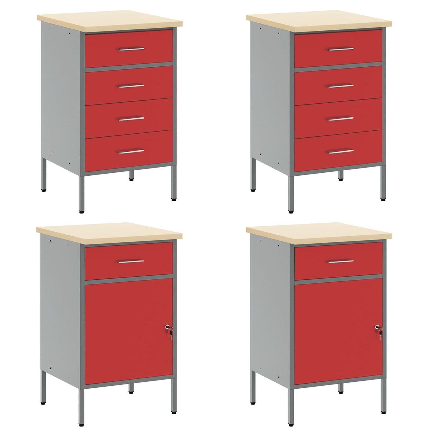 Work Cabinet Set with Drawer with Storage Manual 10 pcs Black