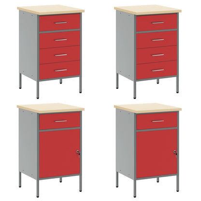 Work Cabinet Set with Drawer with Storage Manual 10 pcs Red