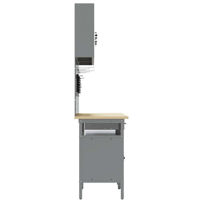 Work Bench Set 8 pcs Red and Grey Powder-Coated Steel