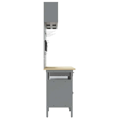 Work Bench Set 8 pcs Black and Grey Powder-Coated Steel